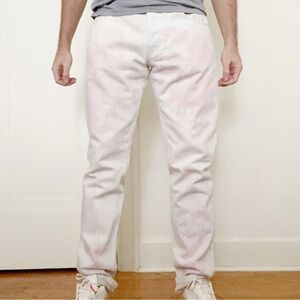 AMI Paris Men’s Tye Dye Straight Leg Jean Pink White 33x34